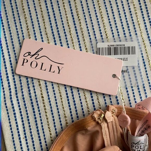 Oh Polly nude draped strapless dress size 10 New - Picture 16 of 16